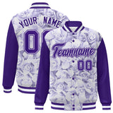 Custom Graffiti Pattern Jacket Maple Leaf Raglan Sleeves Personalized Name Number Varsity Baseball Coat