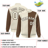 Custom Color Block Fashion Varsity Bomber Jackets College Full-Snap Baseball Jacket