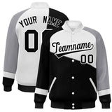 Custom Color Block Jacket Lightweight  Varsity Letterman Jackets Personalized Name Number Full-Snap Jacket