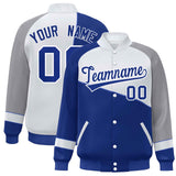 Custom Color Block Jacket Lightweight  Varsity Letterman Jackets Personalized Name Number Full-Snap Jacket