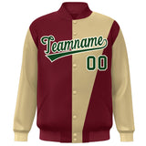 Custom Color Block Letterman Bomber Coats Personalized Full-Snap Baseball Jacket