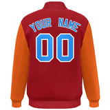 Custom Color Block Letterman Bomber Coats Personalized Full-Snap Baseball Jacket
