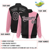Custom Color Block Bomber Jacket Lightweight Varsity Windbreaker Full-Snap Baseball Jacket