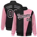 Custom Color Block Bomber Jacket Lightweight Varsity Windbreaker Full-Snap Baseball Jacket