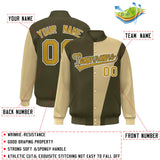 Custom Color Block Bomber Jacket Lightweight Varsity Windbreaker Full-Snap Baseball Jacket