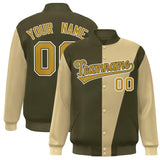 Custom Color Block Bomber Jacket Lightweight Varsity Windbreaker Full-Snap Baseball Jacket