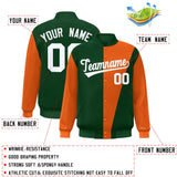 Custom Color Block Bomber Jacket Lightweight Varsity Windbreaker Full-Snap Baseball Jacket
