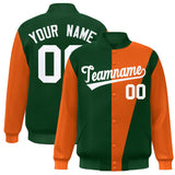 Custom Color Block Bomber Jacket Lightweight Varsity Windbreaker Full-Snap Baseball Jacket