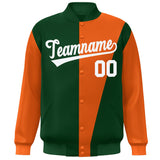 Custom Color Block Bomber Jacket Lightweight Varsity Windbreaker Full-Snap Baseball Jacket