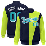Custom Color Block Bomber Jacket Lightweight Varsity Windbreaker Full-Snap Baseball Jacket