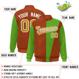 Custom Color Block Bomber Jacket Lightweight Varsity Windbreaker Full-Snap Baseball Jacket