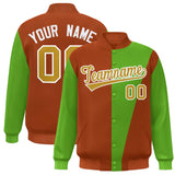 Custom Color Block Bomber Jacket Lightweight Varsity Windbreaker Full-Snap Baseball Jacket