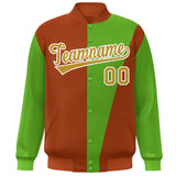 Custom Color Block Bomber Jacket Lightweight Varsity Windbreaker Full-Snap Baseball Jacket