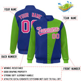 Custom Color Block Bomber Jacket Lightweight Varsity Windbreaker Full-Snap Baseball Jacket