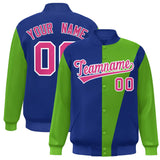 Custom Color Block Bomber Jacket Lightweight Varsity Windbreaker Full-Snap Baseball Jacket