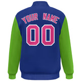 Custom Color Block Bomber Jacket Lightweight Varsity Windbreaker Full-Snap Baseball Jacket