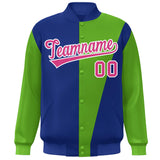 Custom Color Block Bomber Jacket Lightweight Varsity Windbreaker Full-Snap Baseball Jacket