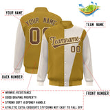 Custom Color Block Bomber Jacket Lightweight Varsity Windbreaker Full-Snap Baseball Jacket