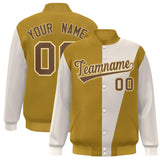 Custom Color Block Bomber Jacket Lightweight Varsity Windbreaker Full-Snap Baseball Jacket