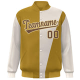 Custom Color Block Bomber Jacket Lightweight Varsity Windbreaker Full-Snap Baseball Jacket