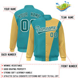 Custom Color Block Bomber Jacket Lightweight Varsity Windbreaker Full-Snap Baseball Jacket