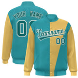 Custom Color Block Bomber Jacket Lightweight Varsity Windbreaker Full-Snap Baseball Jacket