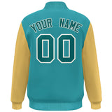 Custom Color Block Bomber Jacket Lightweight Varsity Windbreaker Full-Snap Baseball Jacket
