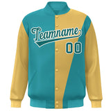 Custom Color Block Bomber Jacket Lightweight Varsity Windbreaker Full-Snap Baseball Jacket