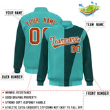 Custom Color Block Bomber Jacket Lightweight Varsity Windbreaker Full-Snap Baseball Jacket