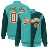Custom Color Block Bomber Jacket Lightweight Varsity Windbreaker Full-Snap Baseball Jacket