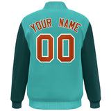 Custom Color Block Bomber Jacket Lightweight Varsity Windbreaker Full-Snap Baseball Jacket