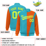 Custom Color Block Bomber Jacket Lightweight Varsity Windbreaker Full-Snap Baseball Jacket