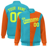 Custom Color Block Bomber Jacket Lightweight Varsity Windbreaker Full-Snap Baseball Jacket