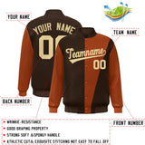 Custom Color Block Bomber Jacket Lightweight Varsity Windbreaker Full-Snap Baseball Jacket