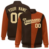 Custom Color Block Bomber Jacket Lightweight Varsity Windbreaker Full-Snap Baseball Jacket
