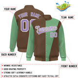 Custom Color Block Bomber Jacket Lightweight Varsity Windbreaker Full-Snap Baseball Jacket
