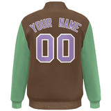 Custom Color Block Bomber Jacket Lightweight Varsity Windbreaker Full-Snap Baseball Jacket