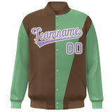 Custom Color Block Bomber Jacket Lightweight Varsity Windbreaker Full-Snap Baseball Jacket