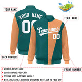 Custom Color Block Bomber Jacket Lightweight Varsity Windbreaker Full-Snap Baseball Jacket
