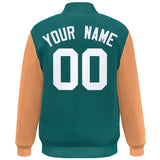 Custom Color Block Bomber Jacket Lightweight Varsity Windbreaker Full-Snap Baseball Jacket