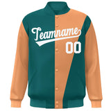 Custom Color Block Bomber Jacket Lightweight Varsity Windbreaker Full-Snap Baseball Jacket