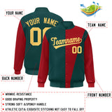 Custom Color Block Bomber Jacket Lightweight Varsity Windbreaker Full-Snap Baseball Jacket