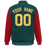 Custom Color Block Bomber Jacket Lightweight Varsity Windbreaker Full-Snap Baseball Jacket