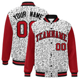 Custom Graffiti Pattern Varsity Raglan Sleeves Letterman Baseball Jacket Windproof College Baseball Coat