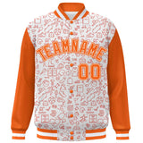 Custom Graffiti Pattern Varsity Raglan Sleeves Letterman Bomber Baseball Jacket Windproof Baseball Coat