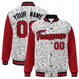 Custom Graffiti Pattern Varsity Raglan Sleeves Letterman Bomber Baseball Jacket  Lightweight Full-Snap Jacket