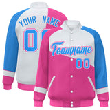 Custom Color Block Baseball Jacket Lightweight College Varsity Letterman Full-Snap Jacket