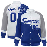Custom Color Block Baseball Jacket Lightweight College Varsity Letterman Full-Snap Jacket