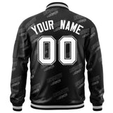 Custom Graffiti Pattern Trendy Baseball Jacket Personalized Stitched Name Number Letterman Bomber Full-Zip Jacket