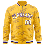 Custom Graffiti Pattern Trendy Baseball Jacket Personalized Stitched Name Number Fashion Bomber Full-Zip Jacket